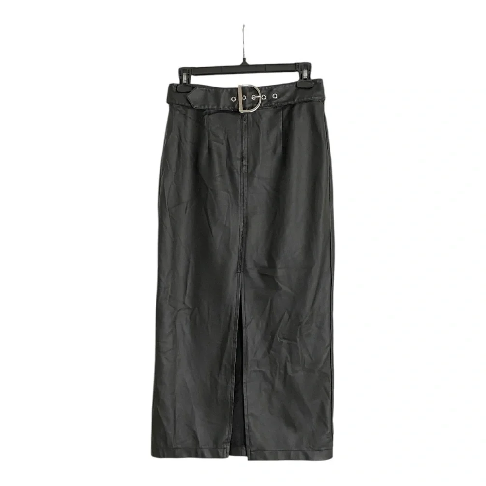 Ashley Park Faux Leather Midi Skirt Size 2 Small